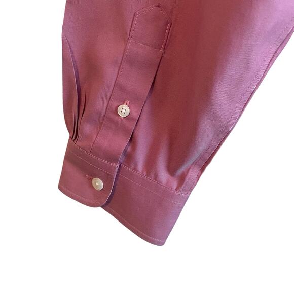 LL Bean Women Cotton Top XL Pink Wrinkle Free Button Up Minimalistic Workwear - Picture 5 of 9